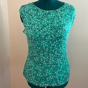 Ann Taylor Sleeveless Dot Print Top